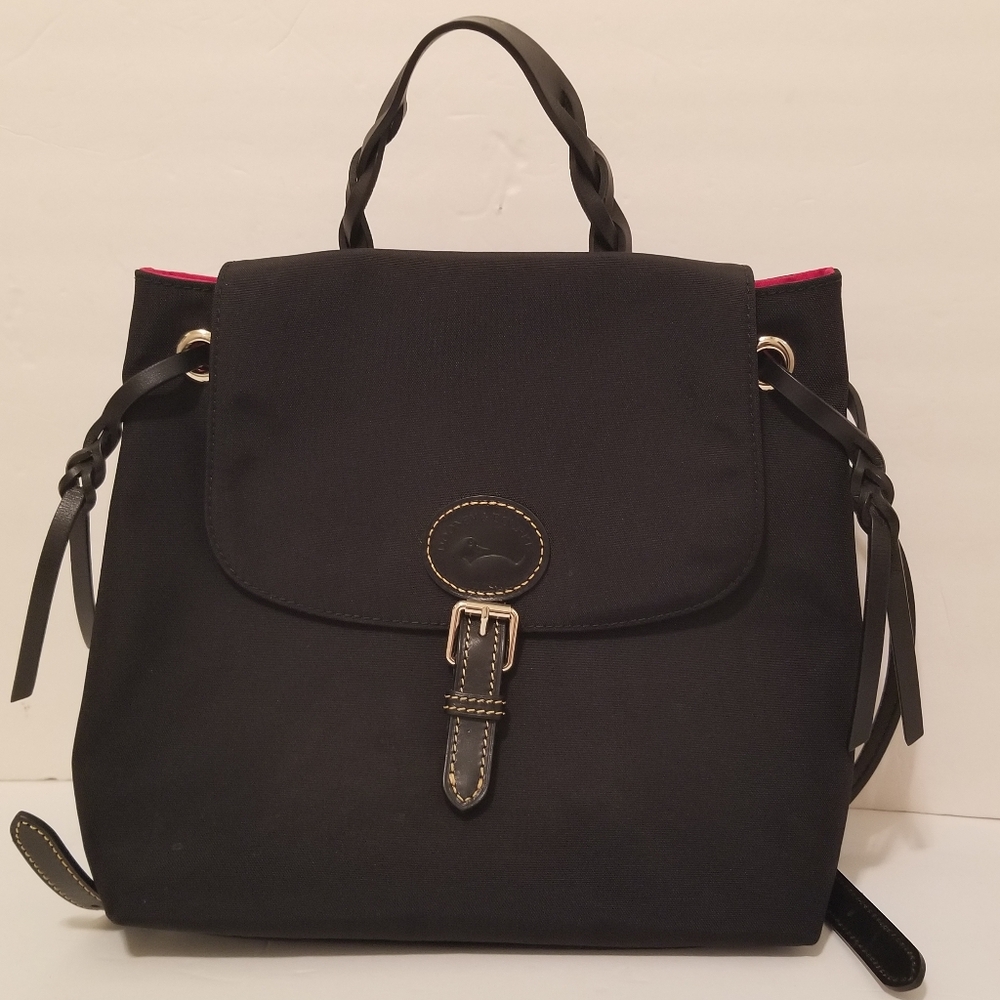 Dooney & Bourke Nylon Flap Backpack, Black Black, One Size